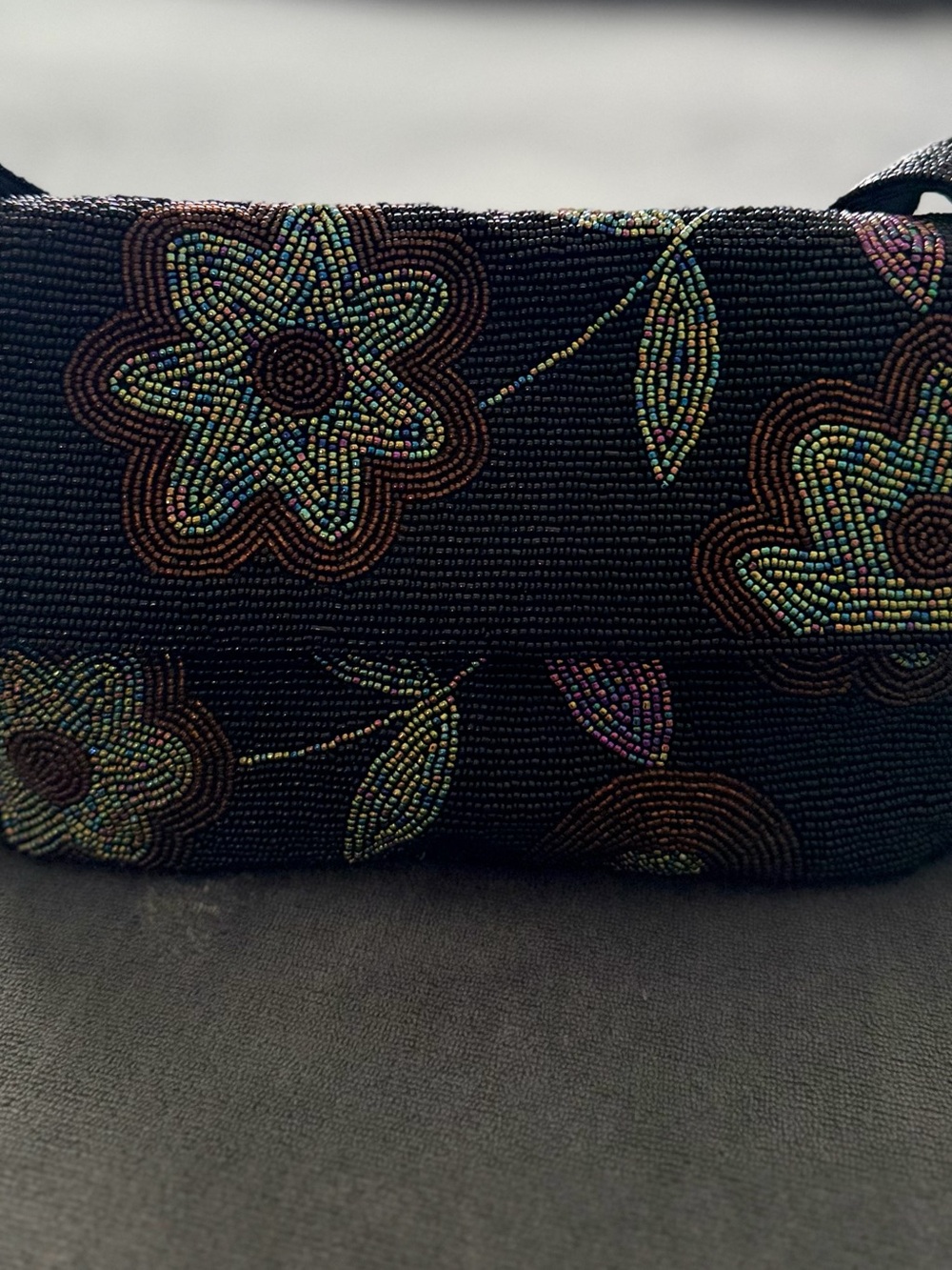 Vintage Another Y&S Original Micro-Beaded Floral Shoulder Bag 90s Y2K - Picture 13 of 16